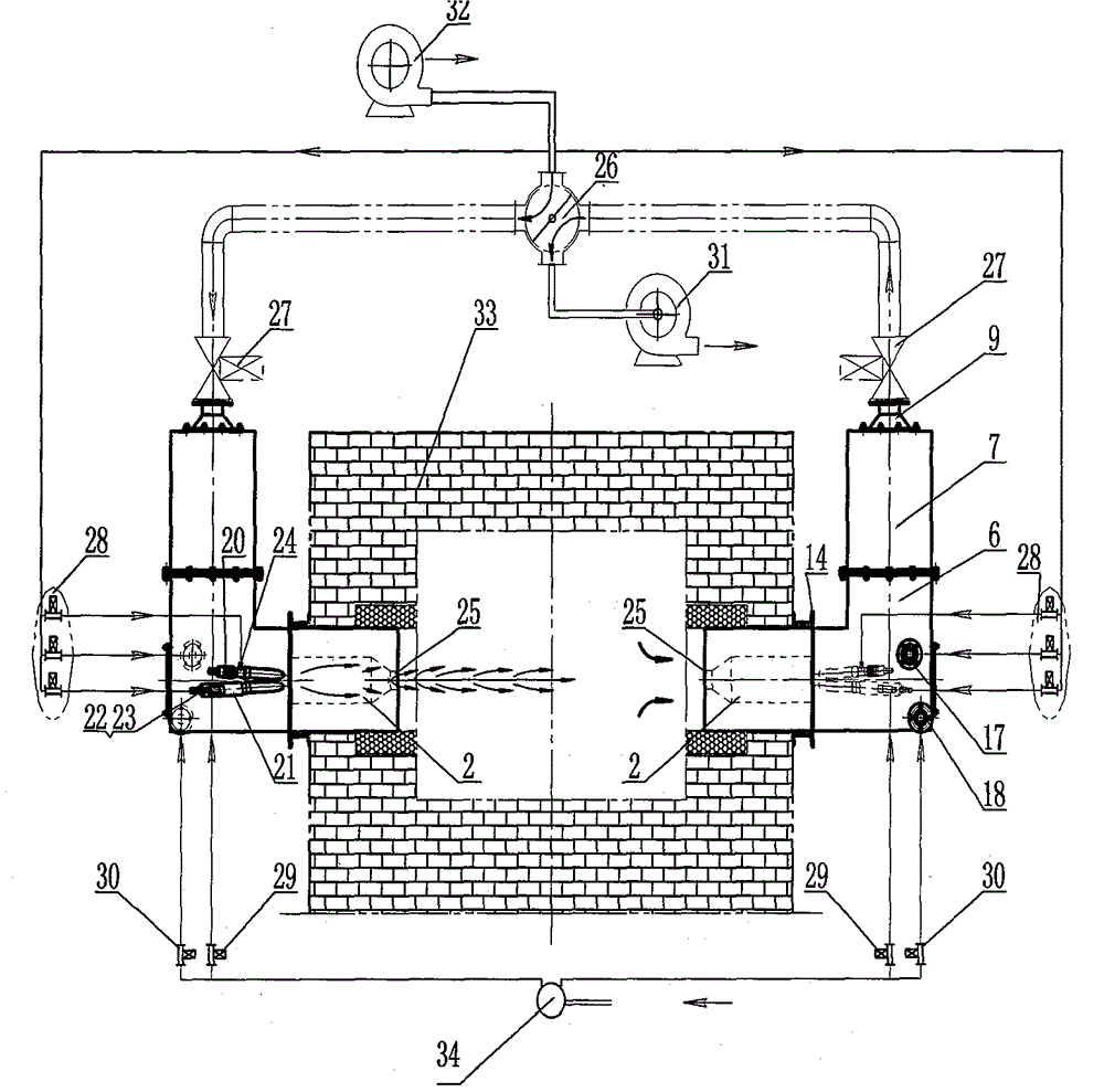 Low or non oxidizing heat accumulating type burner