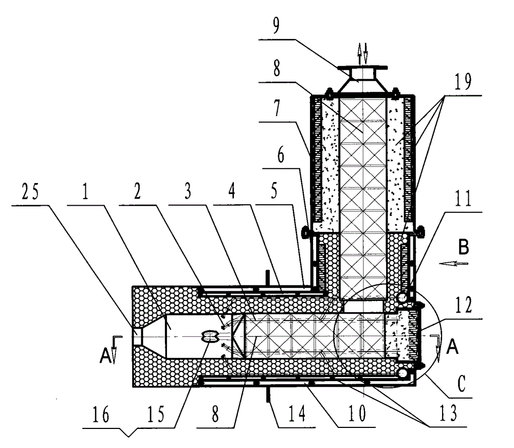 Low or non oxidizing heat accumulating type burner