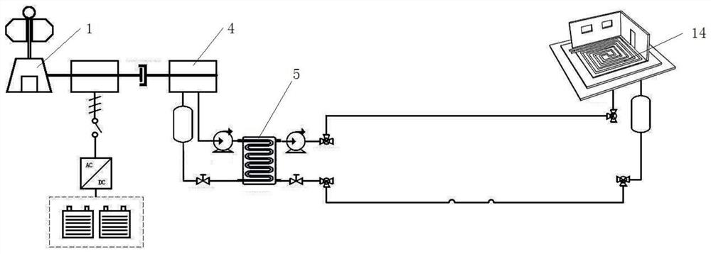 Seawater source heat pump heating system based on wind power magnetic eddy current