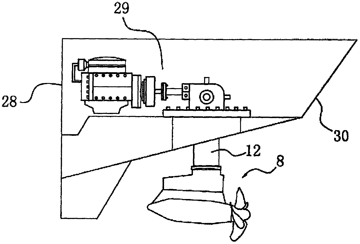 Scientific research ship with podded electricity propulsion system