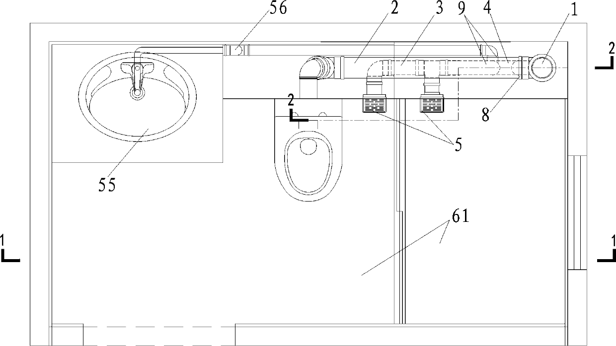 Same-floor drainage system without plate descending for toilet