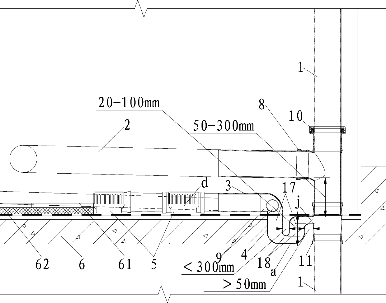 Same-floor drainage system without plate descending for toilet