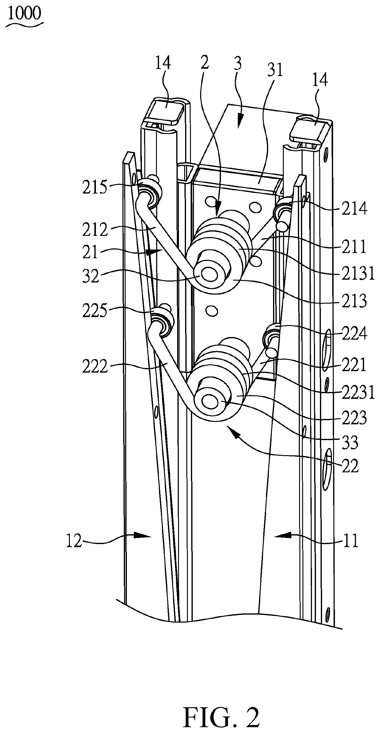 Elevatable supporting device