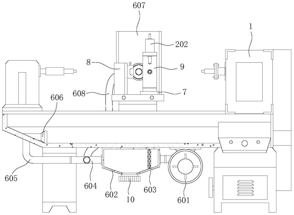 Automatic cutter adjusting device of woodworking lathe follow rest