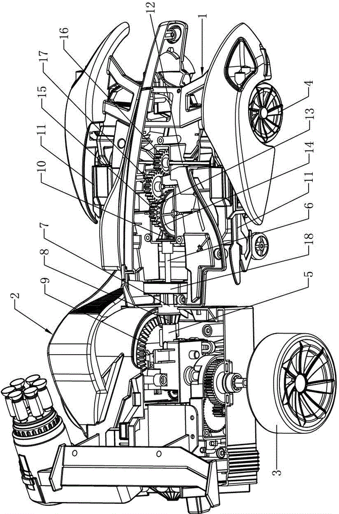 A rotating deformable robot car