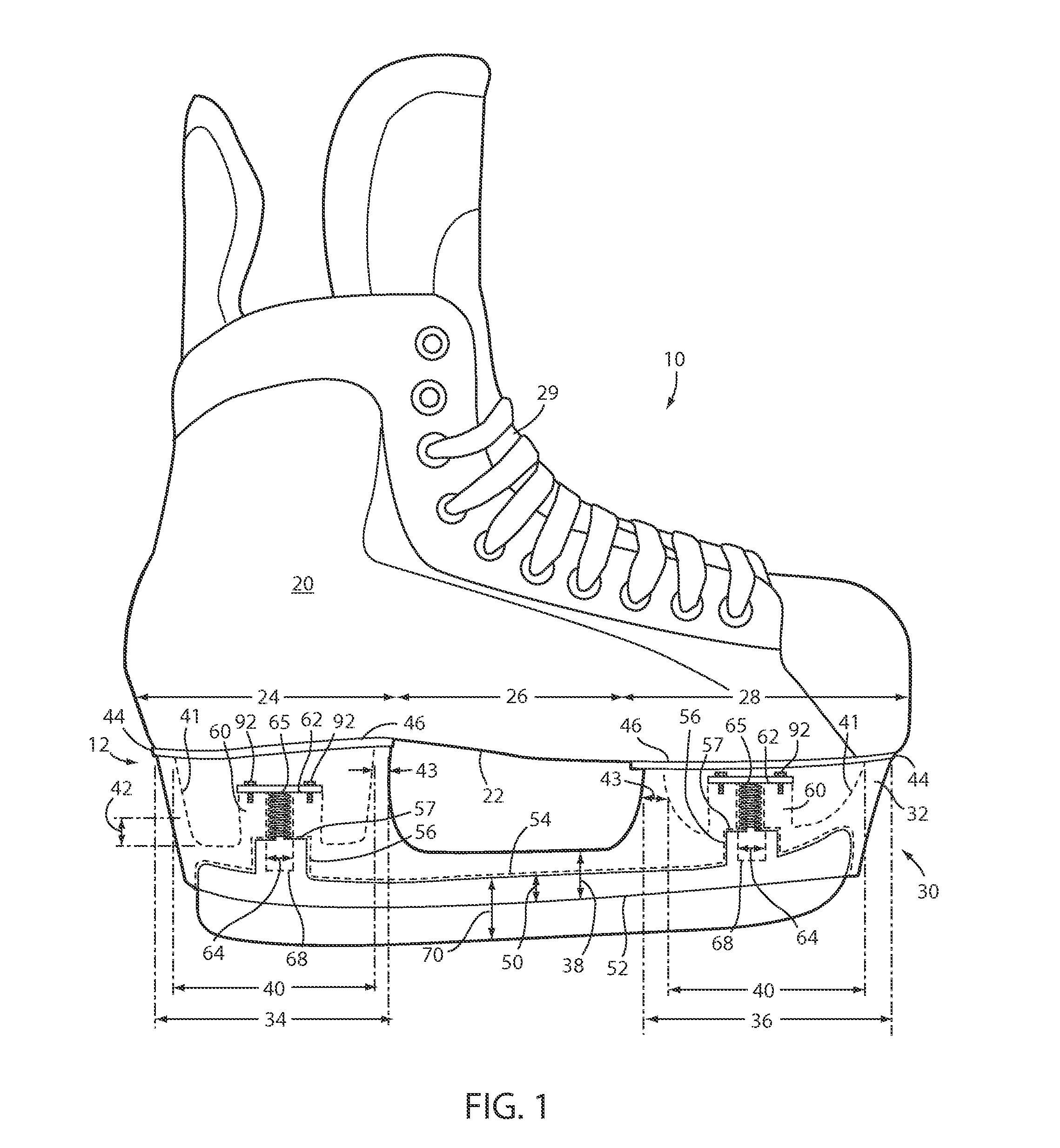 Skate suspension system and method of assembly