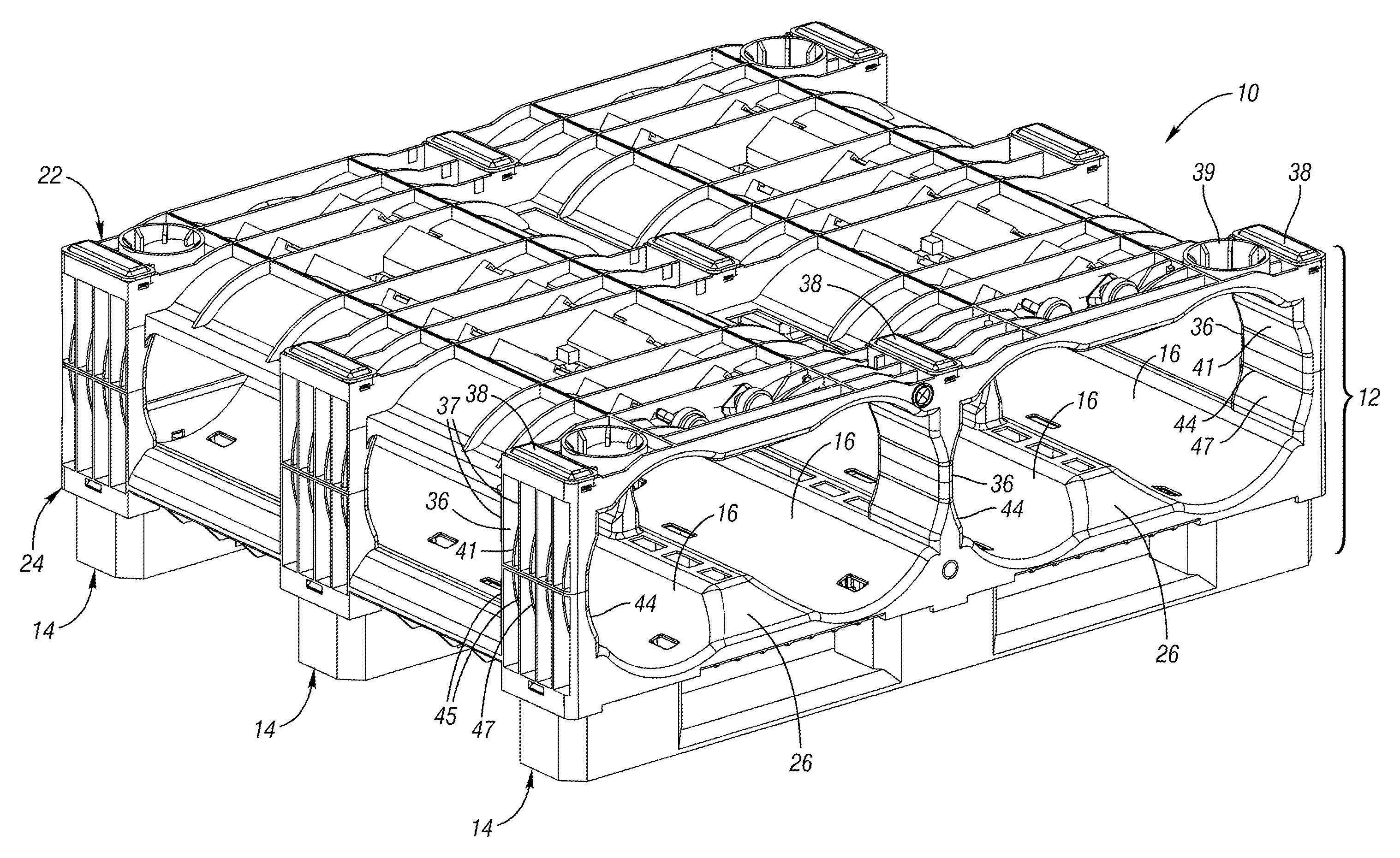 Rack for containers