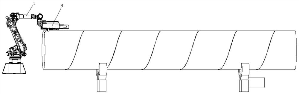 Grinding and polishing method of welding seam grinding and polishing robot for spiral steel pipe end