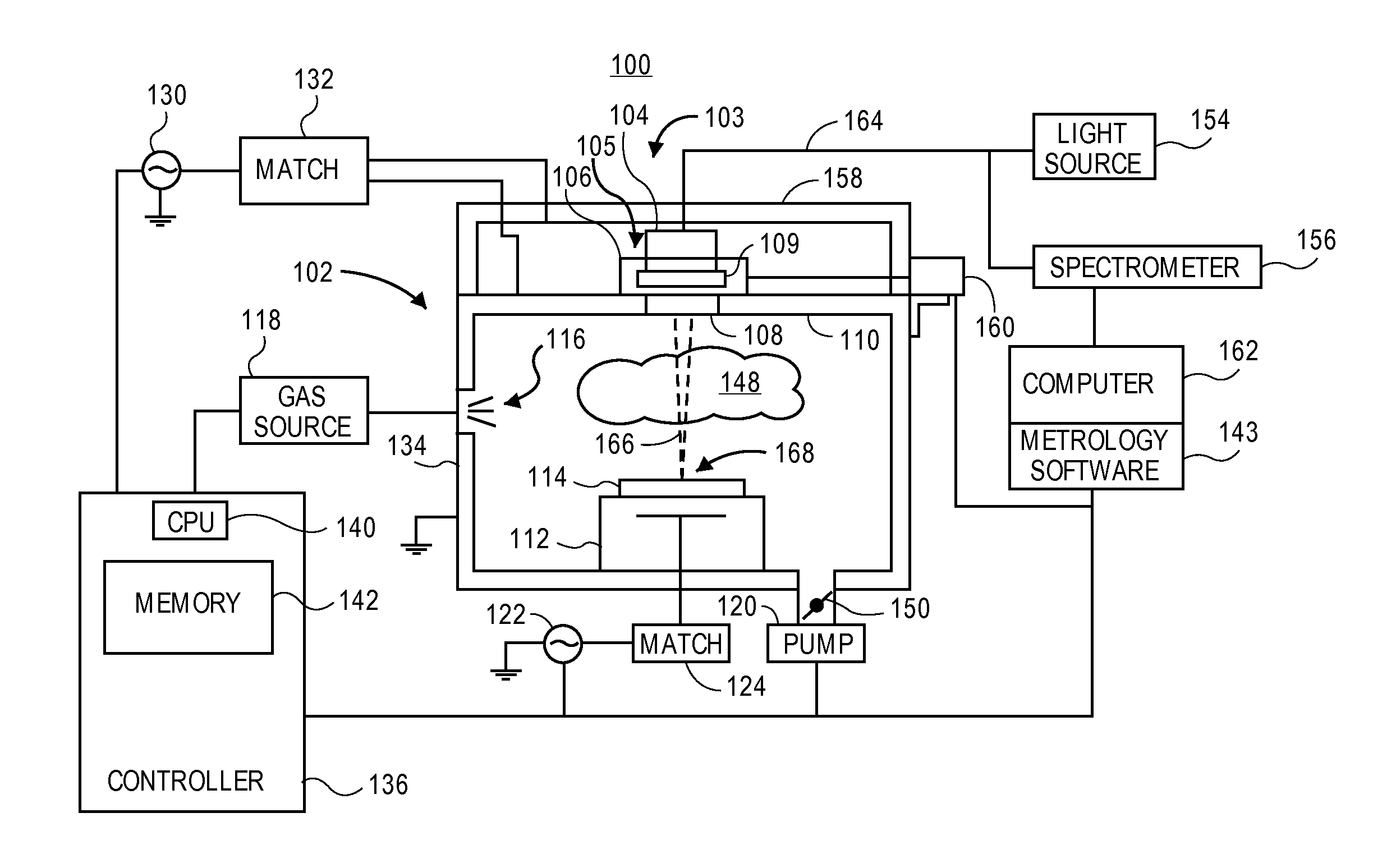 Method and apparatus for in-situ metrology of a workpiece disposed in a vacuum processing chamber