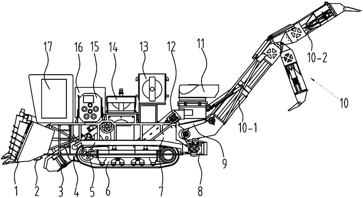 Chopping-type sugarcane combined harvester with middle fans