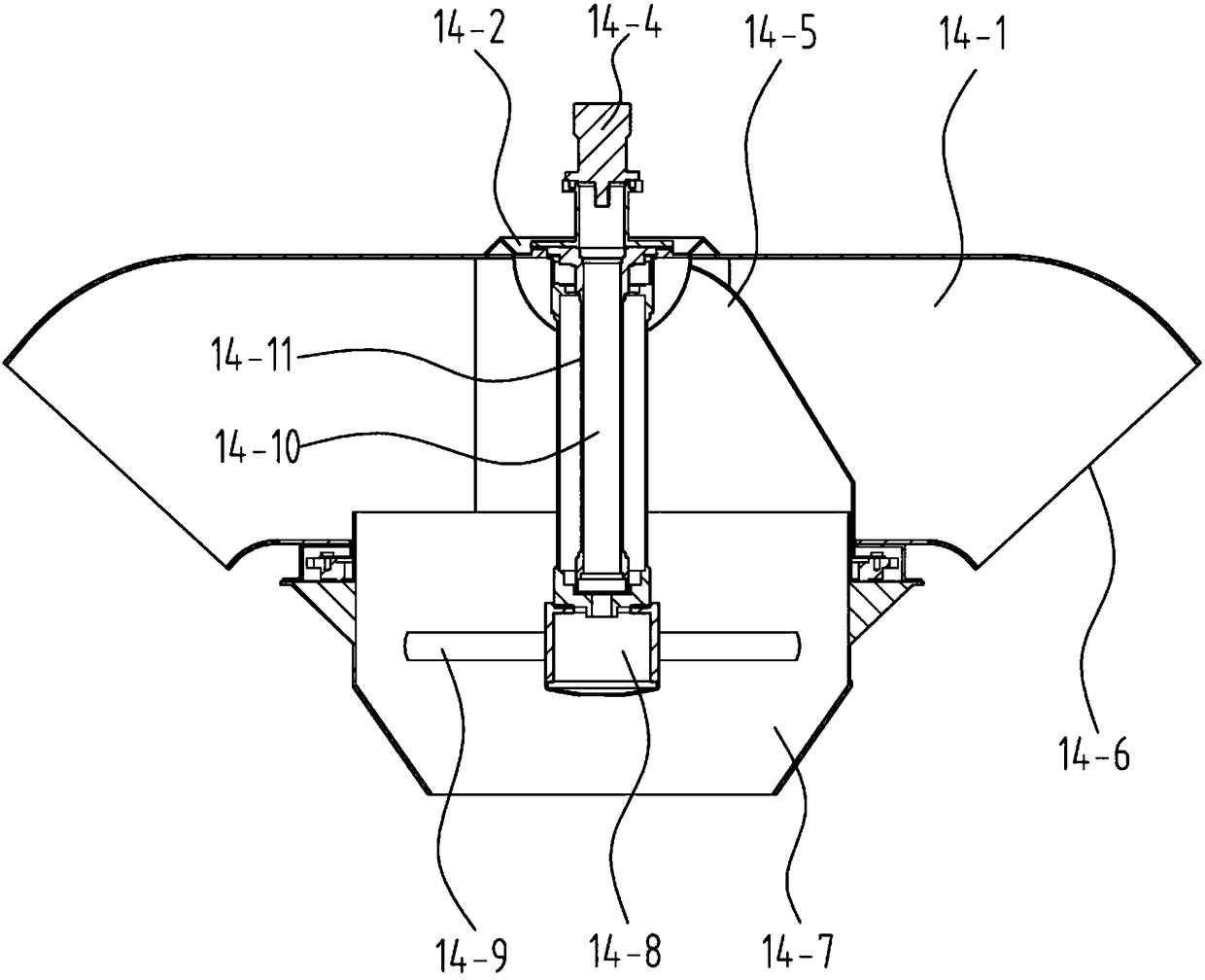 Chopping-type sugarcane combined harvester with middle fans