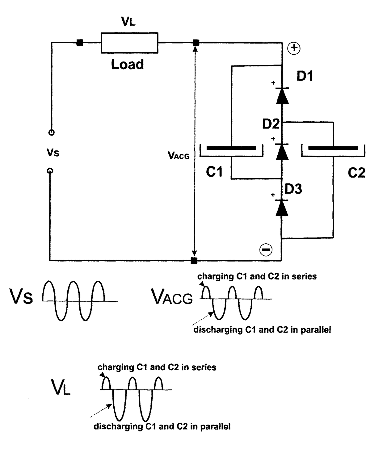 Circuit adapted to supply a voltage to an electronic device and uses thereof