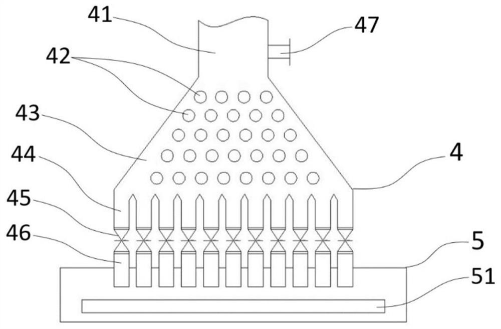 High-liquid-content oil sludge distributed feeding pyrolysis device