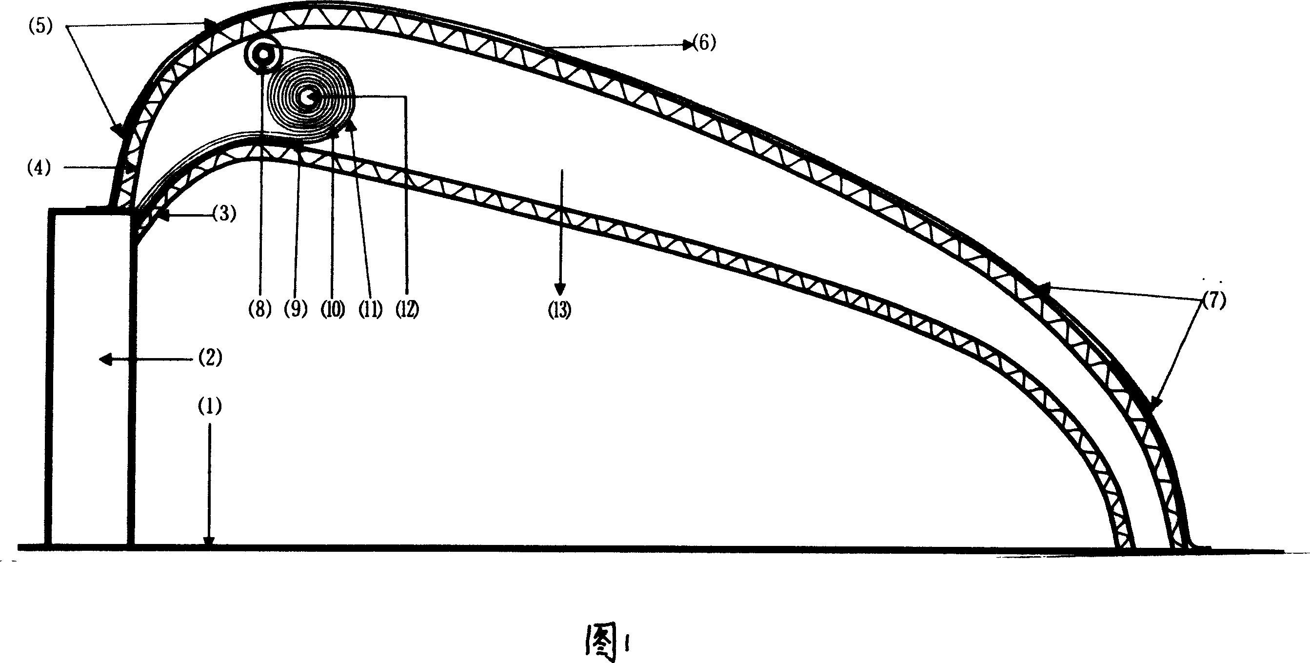 High-efficiency energy-saving type internal insulation day-light greenhouse