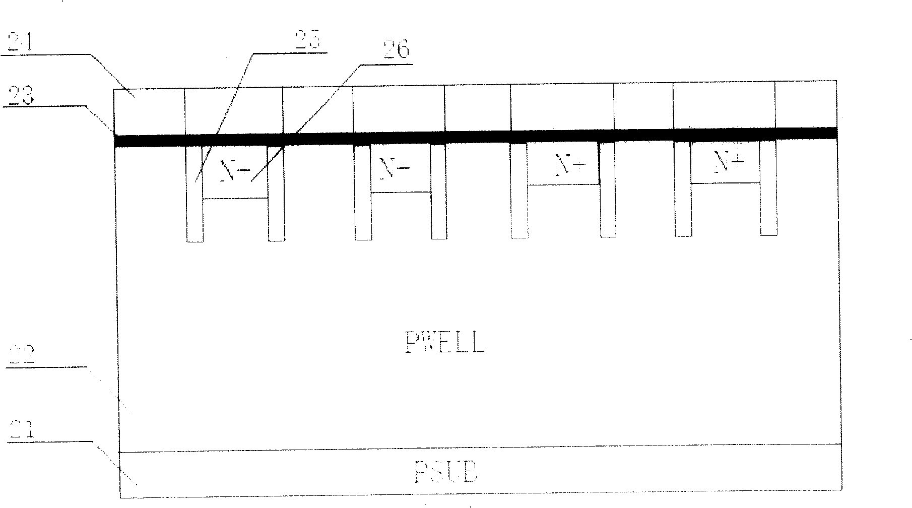 Grid-shaped electrostatic discharge protection device