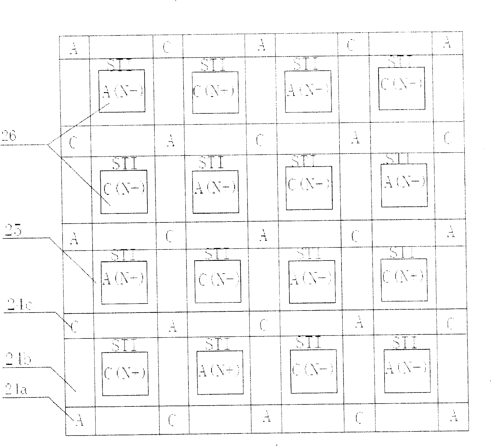 Grid-shaped electrostatic discharge protection device