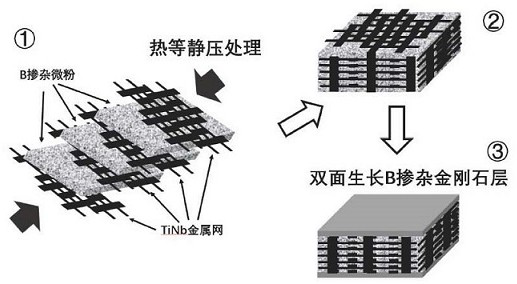 A kind of preparation method of cage multilayer structure boron doped diamond electrode