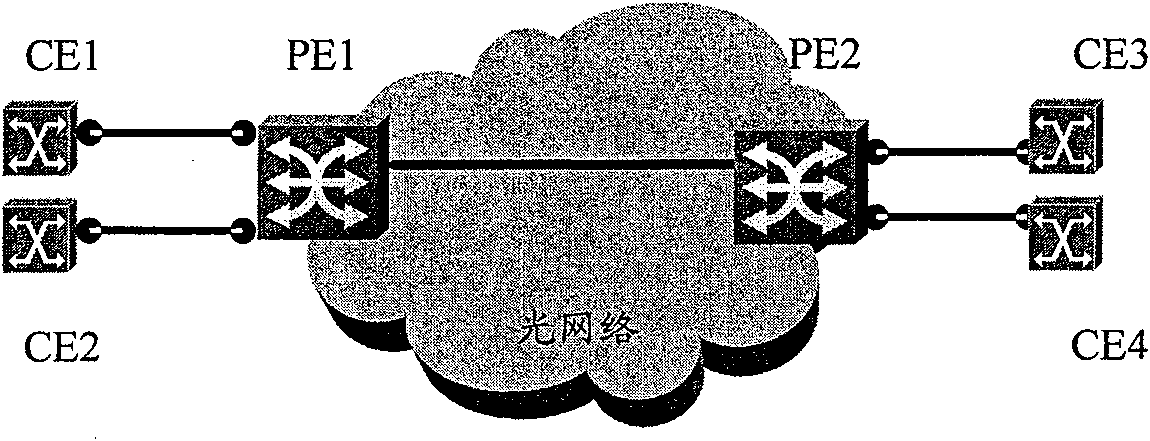 Method for switching service in optical virtual special network and optical network system