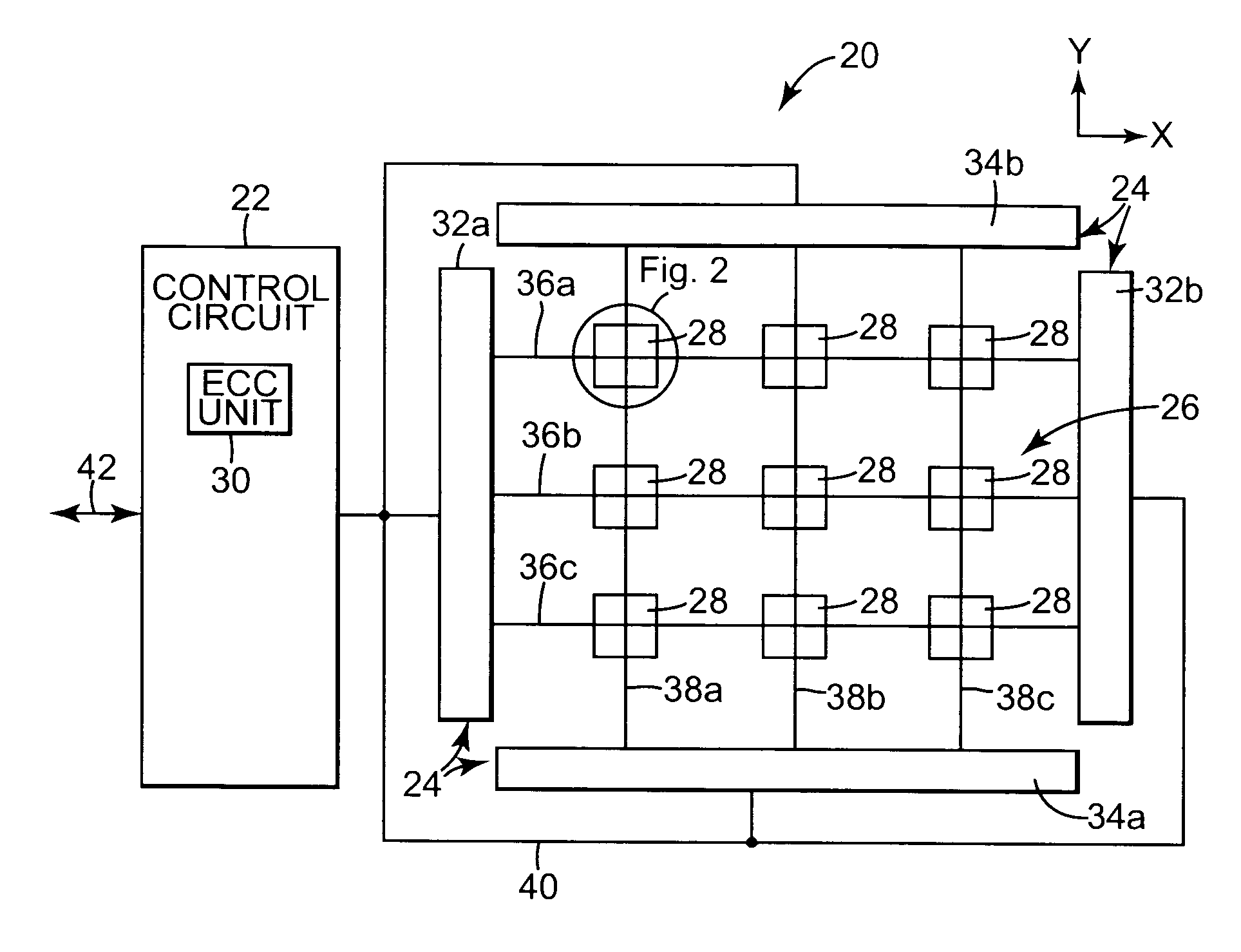 Magnetic memory with error correction coding