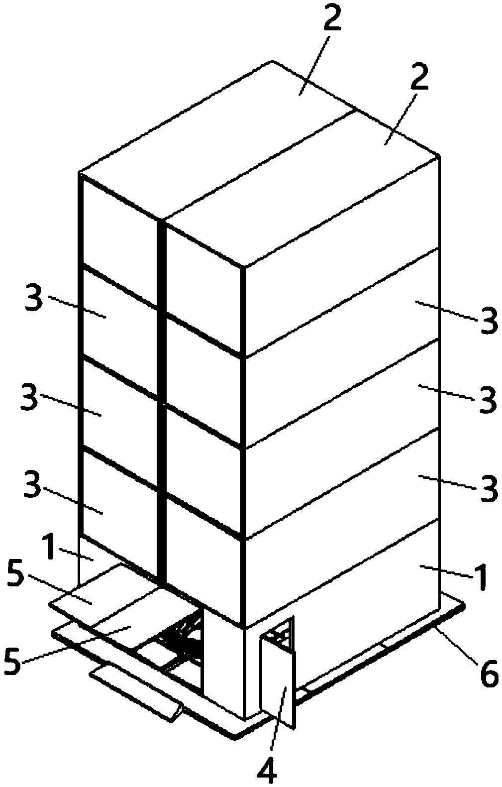 Assembly cabinet of stereo parking garage and application thereof