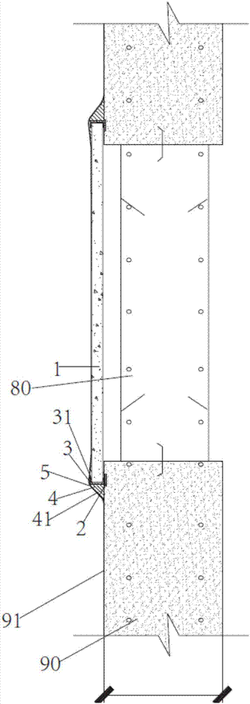 Water-proofing and earthwork backfilling structure and method of late poured band coordinating with basement sidewall