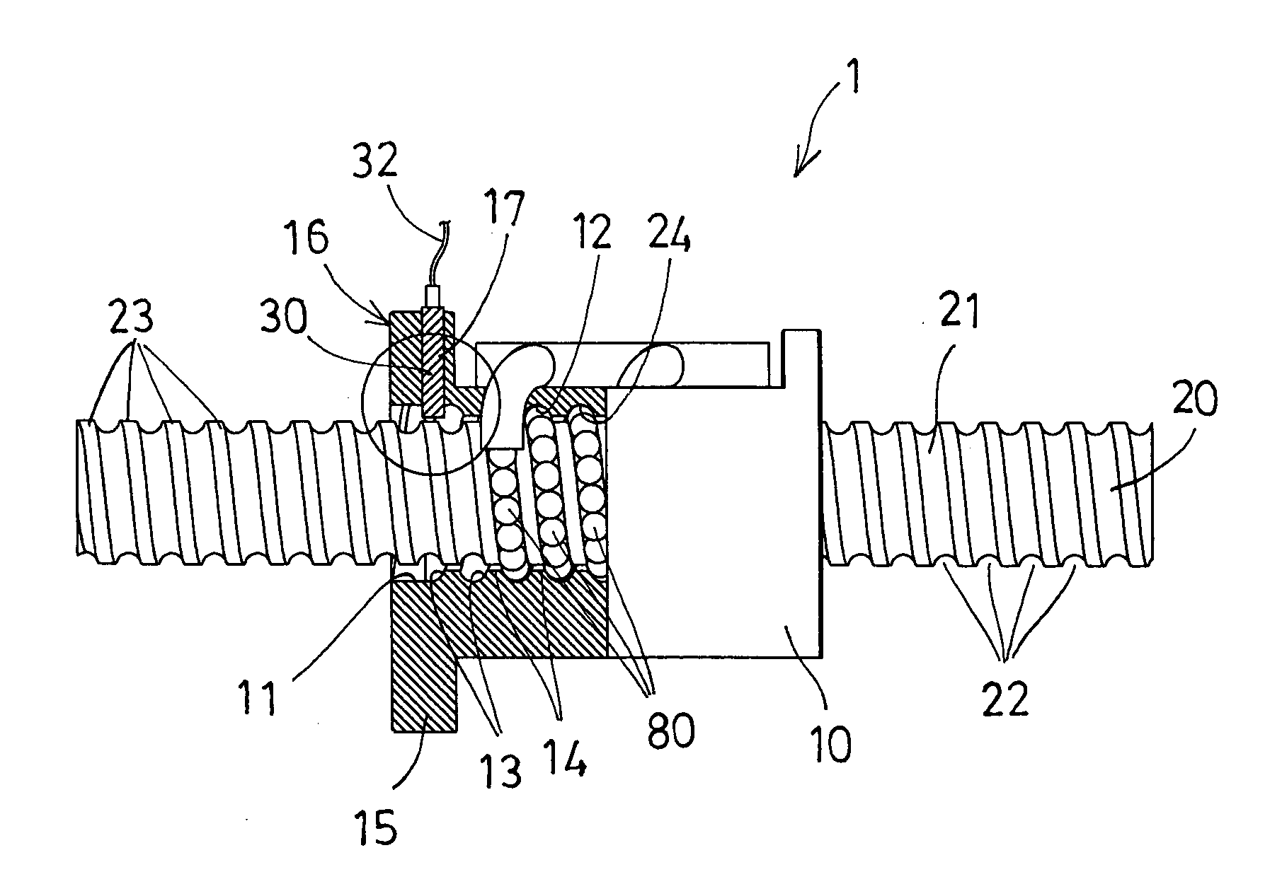 Ball screw device having image sensor