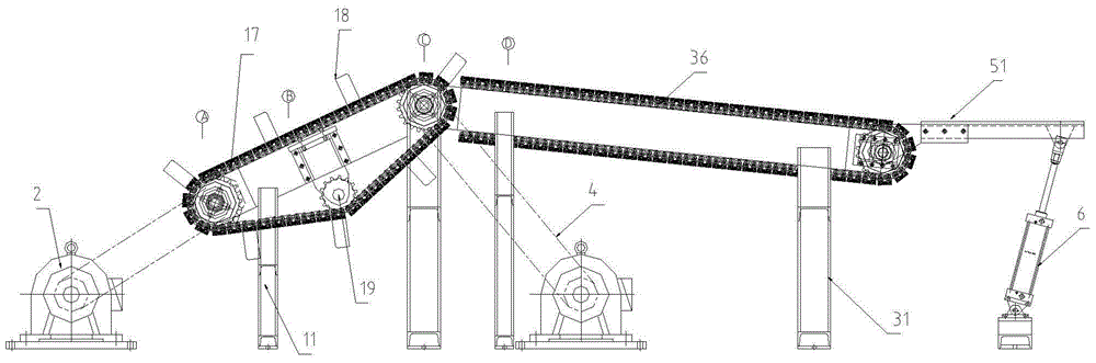 A feeding platform matched with pipe processing equipment