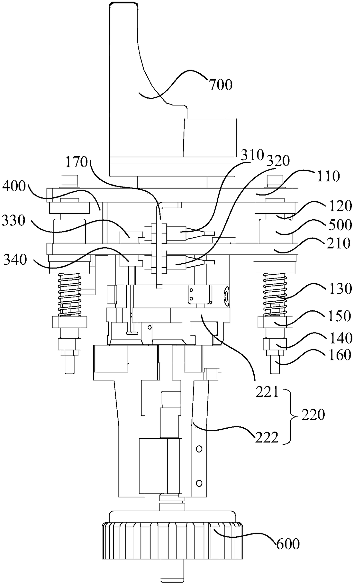 Flexible assembly device and method for mounting clutch on transmission