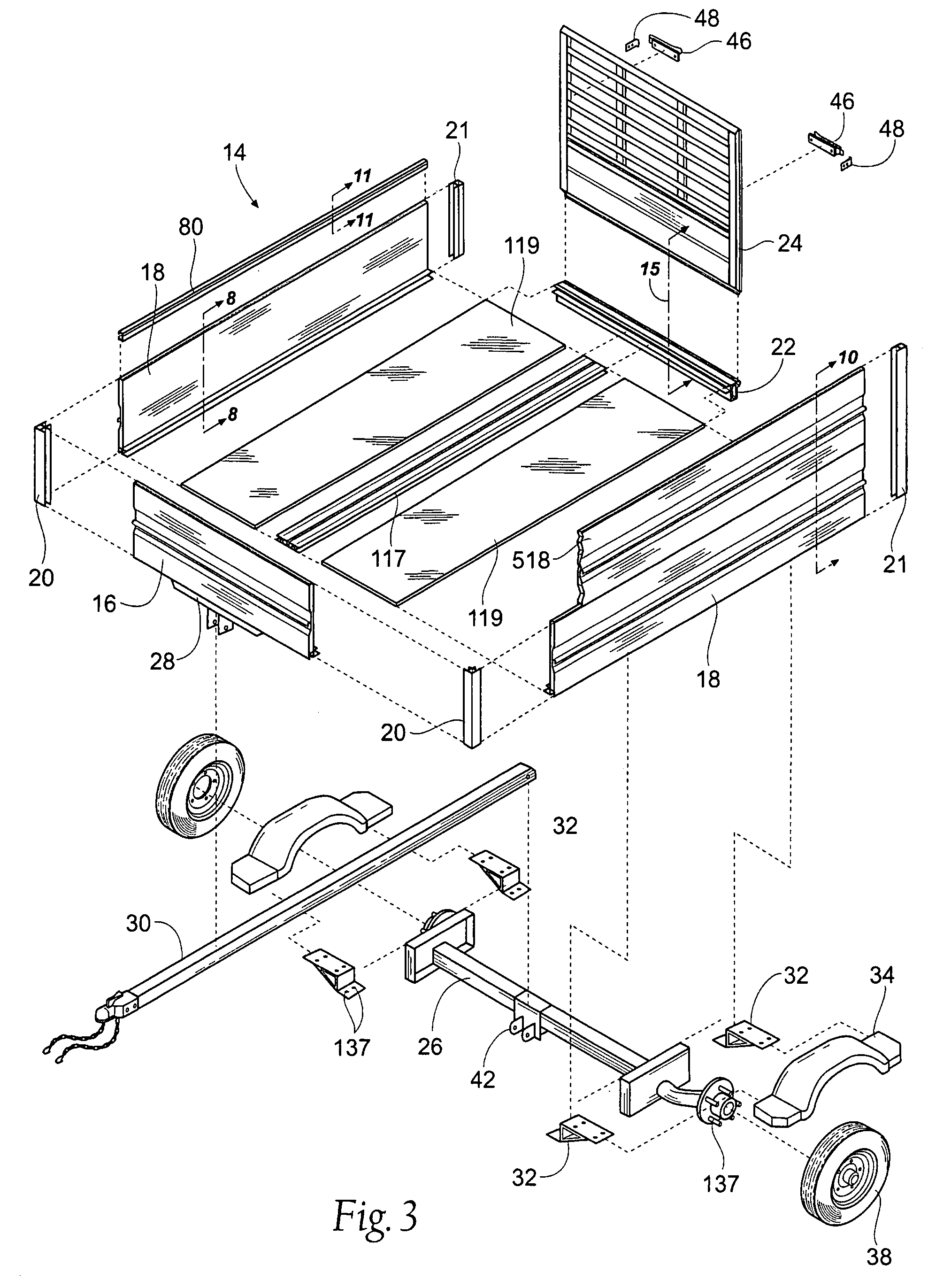 Frameless modular trailer