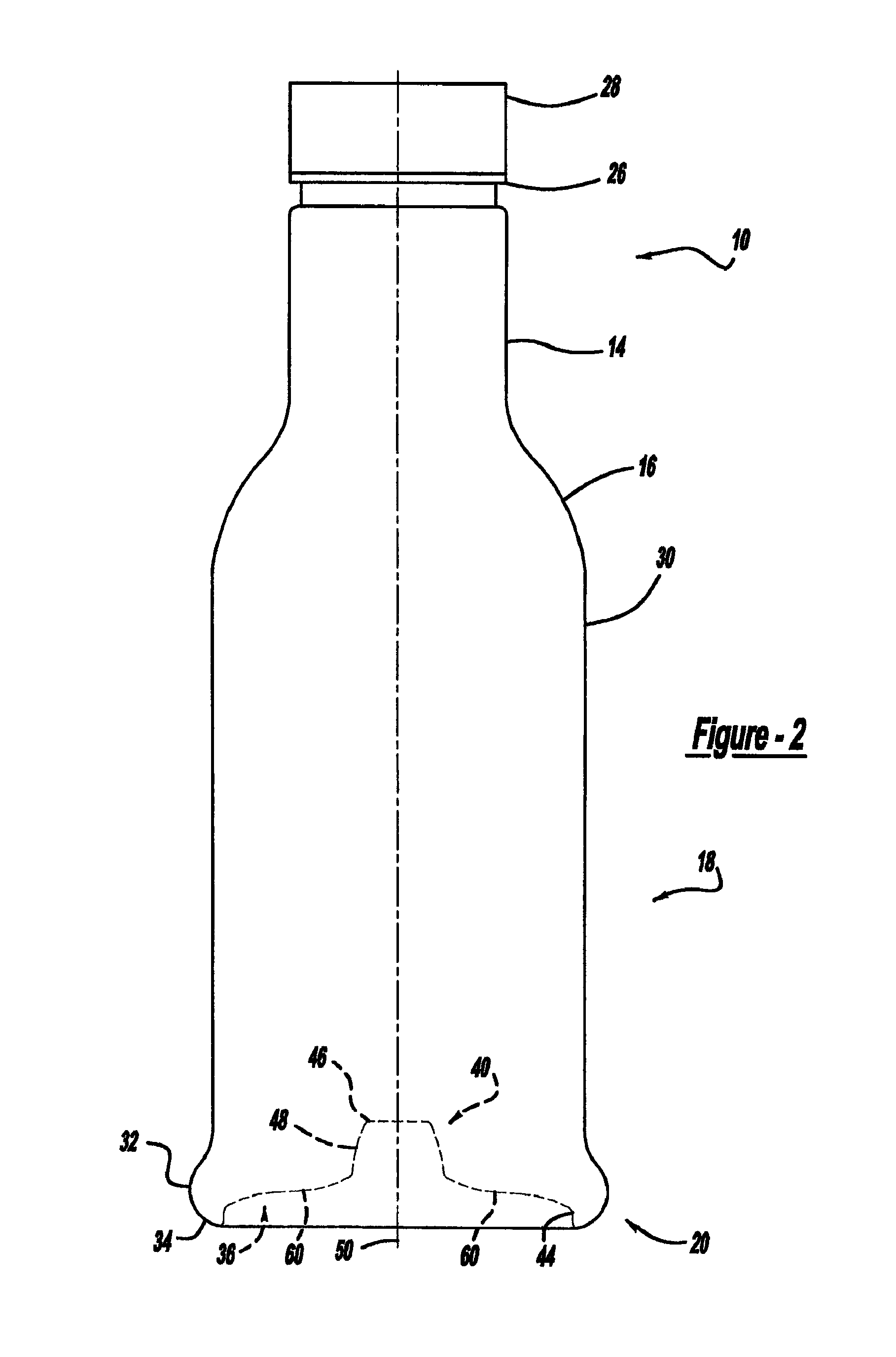 Container base structure responsive to vacuum related forces