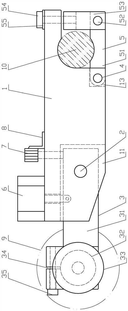 Heavy edge tearing knife rest convenient to adjust and working principle thereof