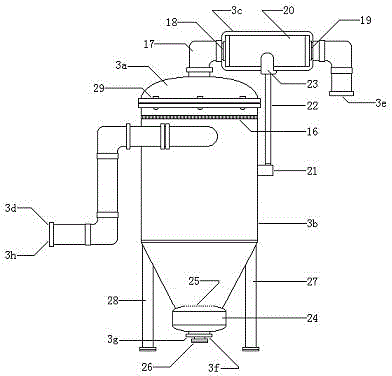 Three-in-one water purifier with conical residue hopper and manufacturing method