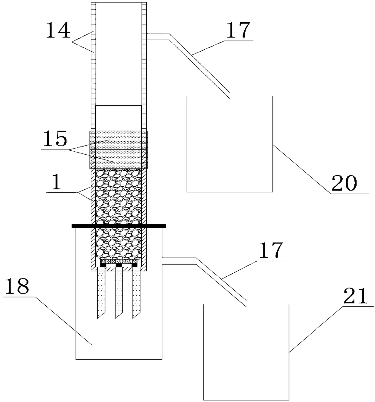 Test device and method based on MICP reinforced calcareous coarse-grained soil