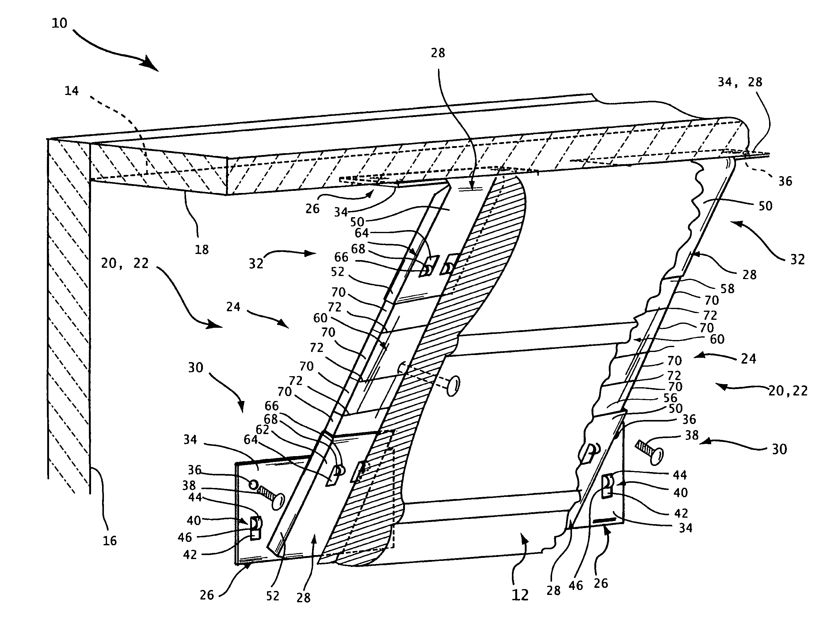 Installation bracket and system for crown molding