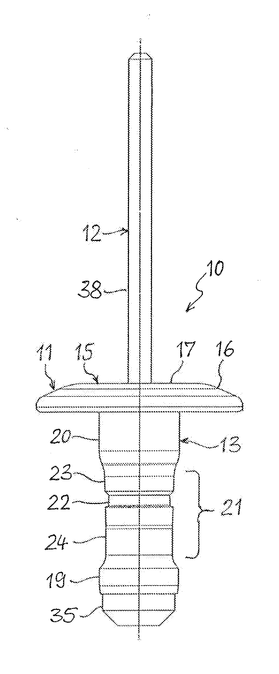 Blind rivet with a plastic rivet body