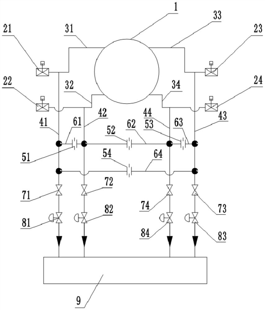 Steam turbine high-pressure steam guide pipe drainage system and drainage method