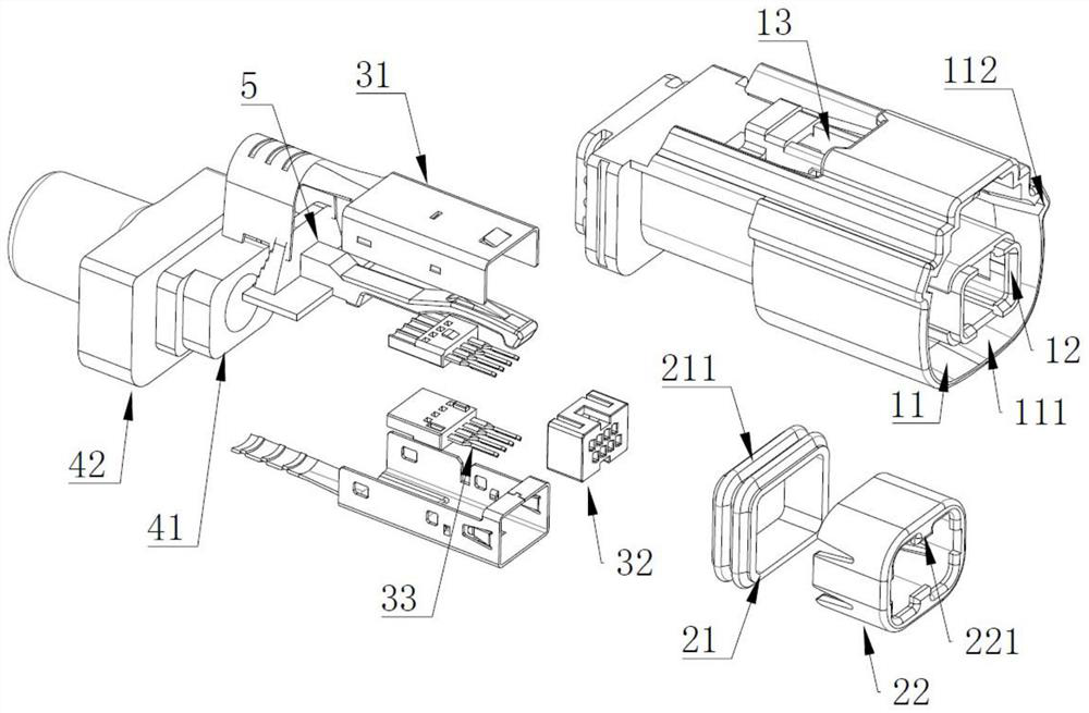 Wire end multi-core waterproof connector