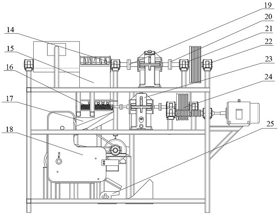 Auger-delivery walnut feeding grading device and shell-kernel separating system