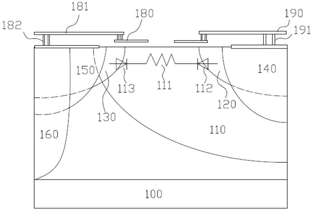 Electrostatic discharge protection structure in semiconductor device, and semiconductor device