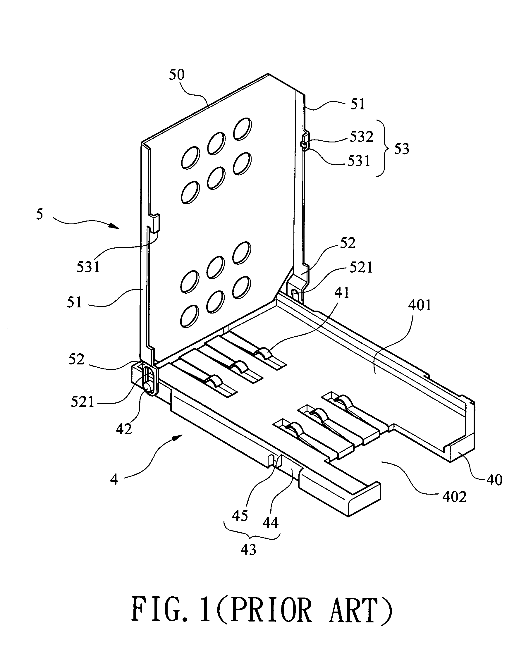 SIM card connector with locking arrangement