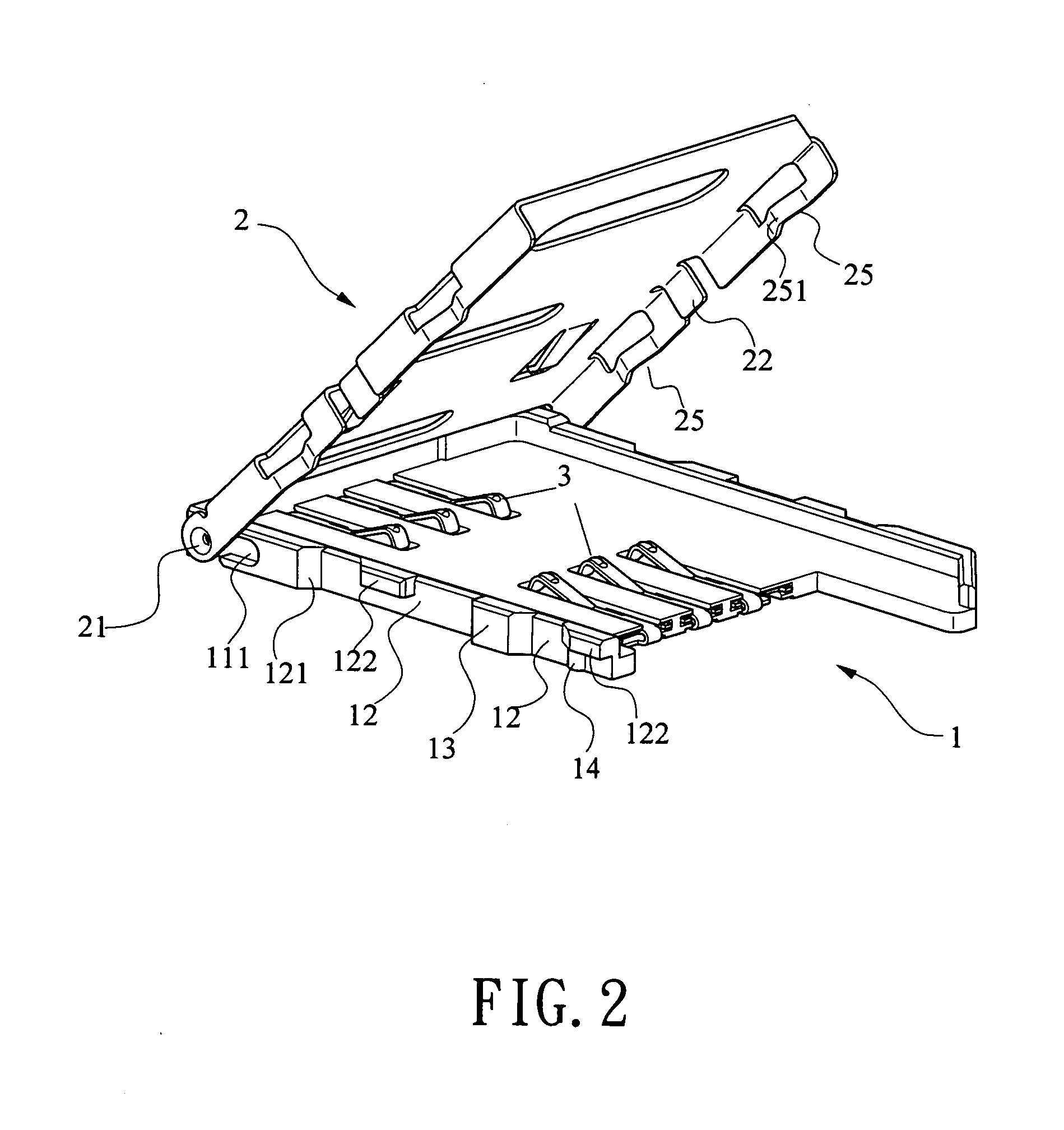 SIM card connector with locking arrangement