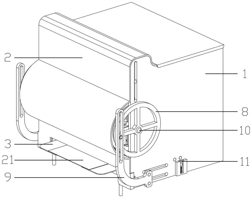 A synchronous zero-contact roll paper box to prevent cross-infection