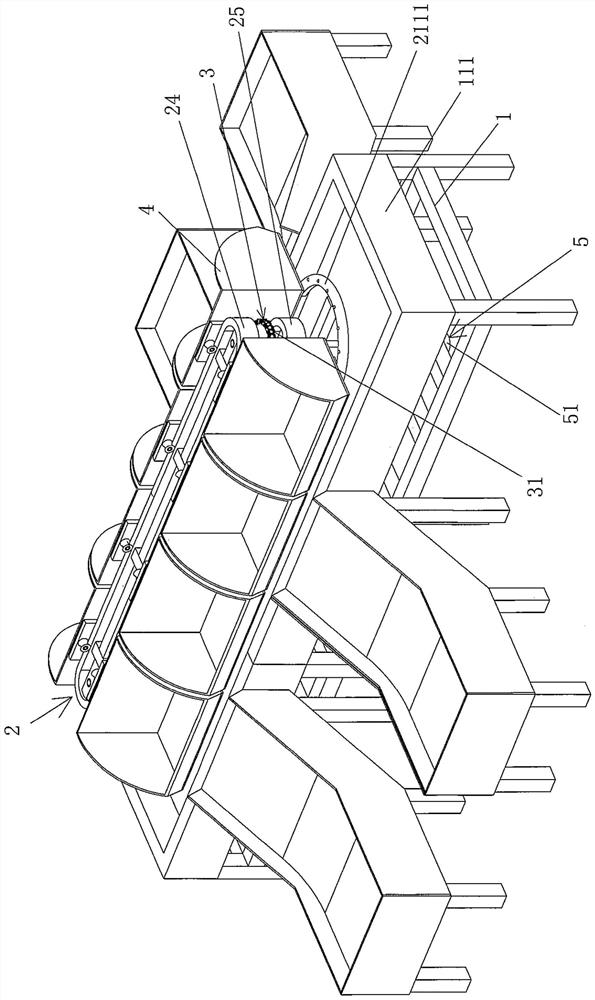 Object circulation conveying device with selectable stations