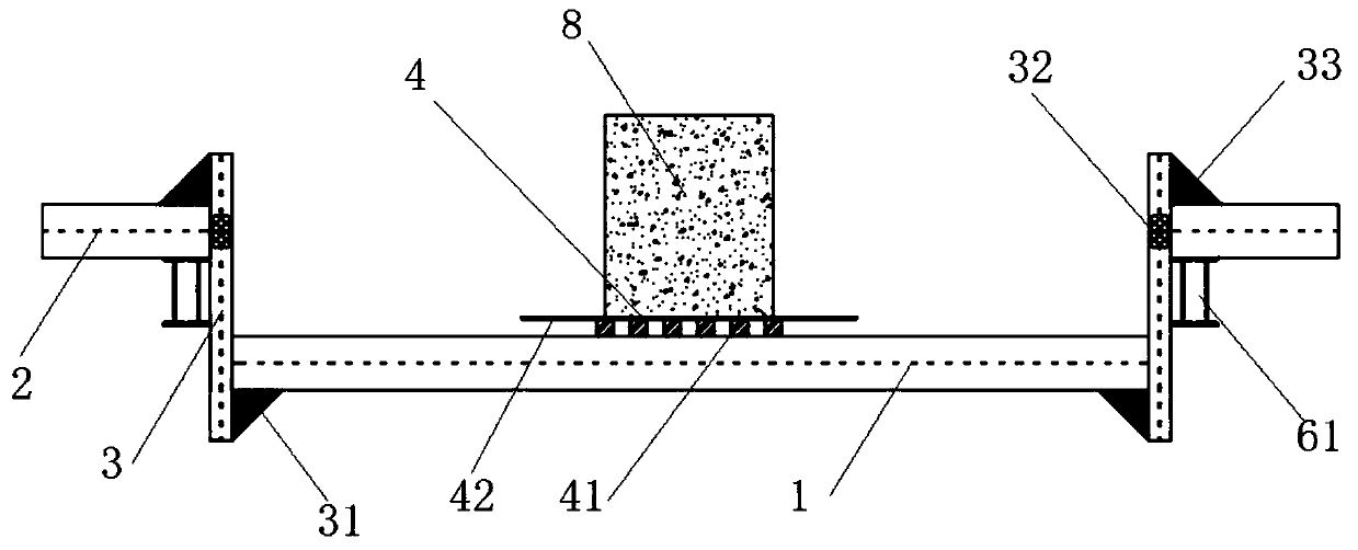 Novel water tie beam bracket device and construction method thereof