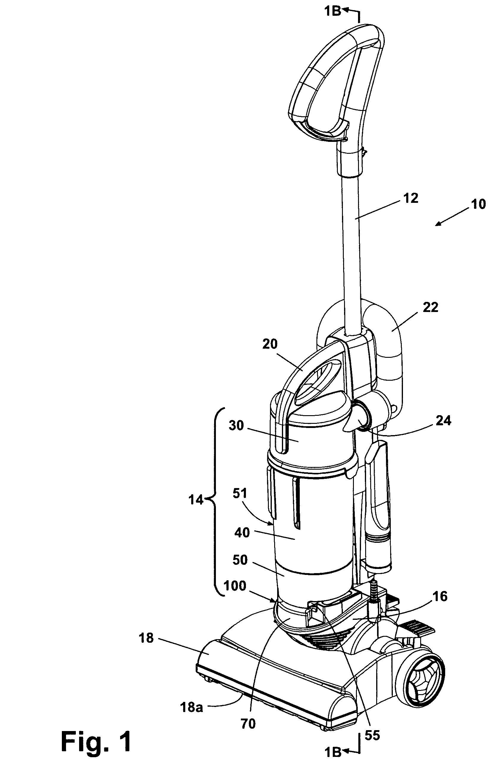 Dust cup latch for cyclone separator vacuum