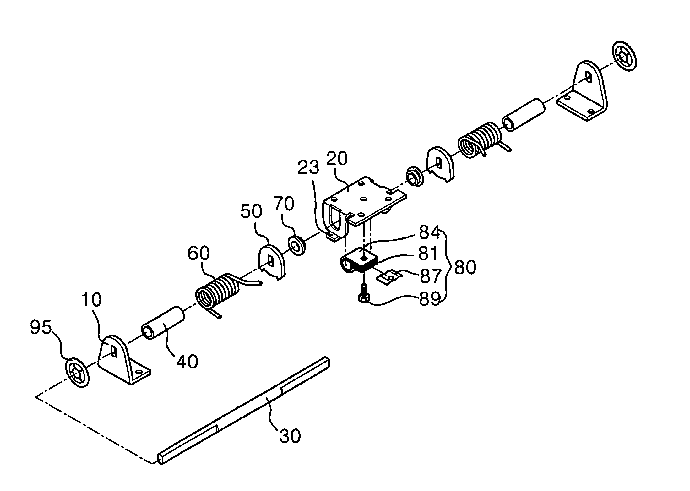 Hinge structure for flat visual display device