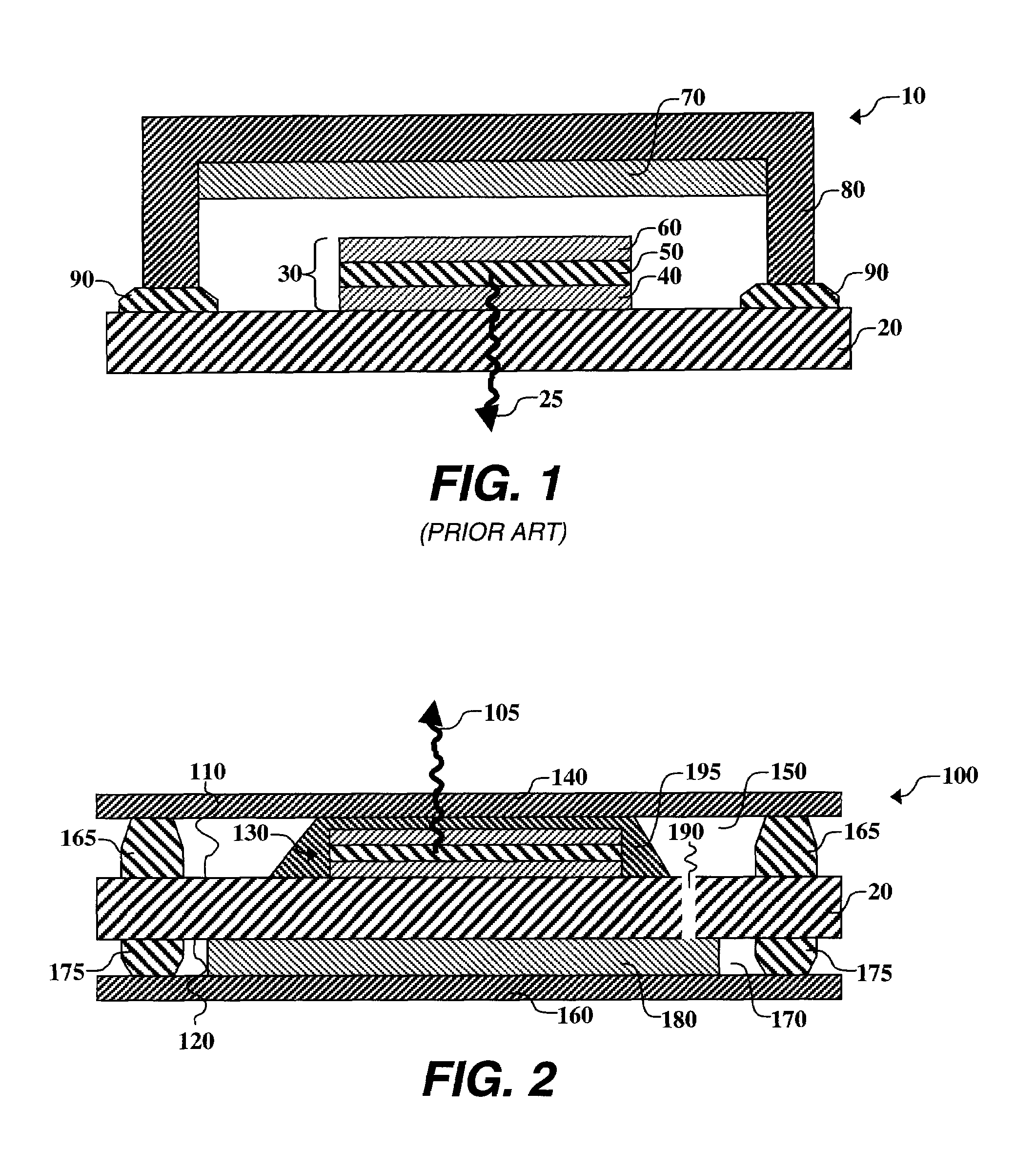 Desiccant for top-emitting OLED