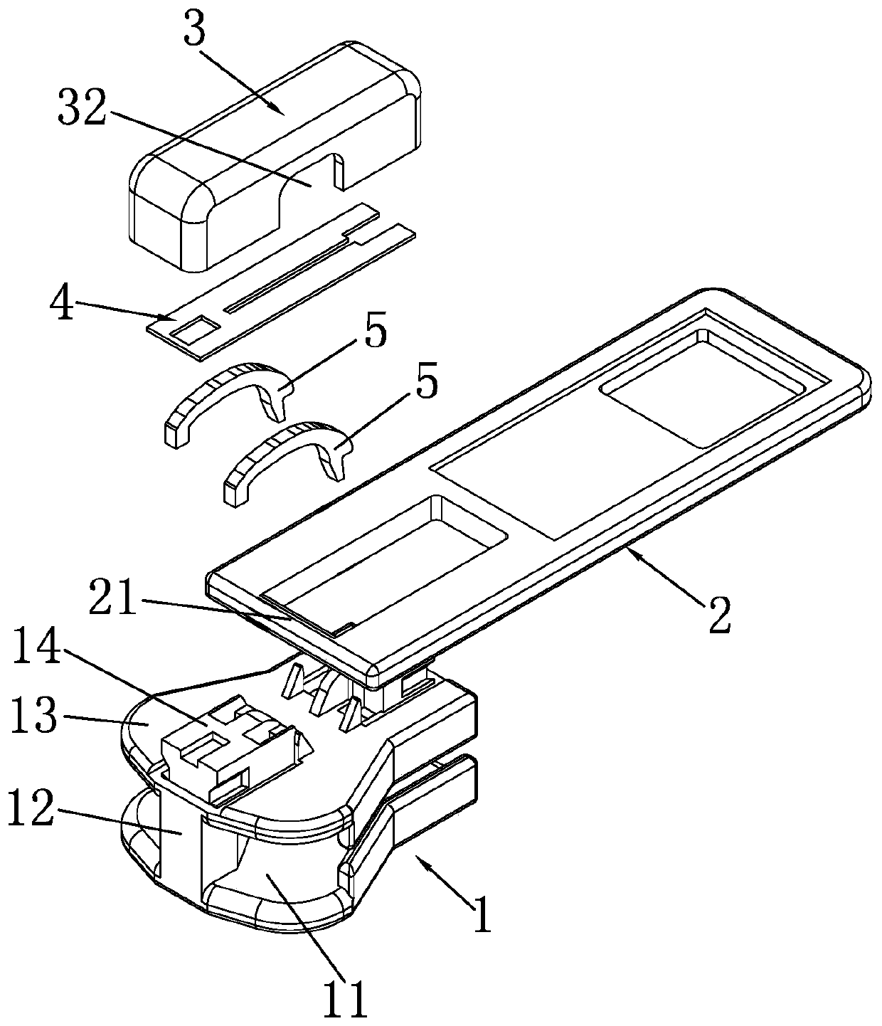 Self-locking slider with double horse hooks