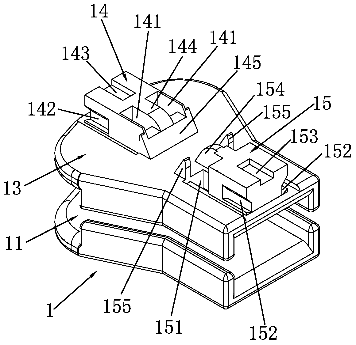 Self-locking slider with double horse hooks