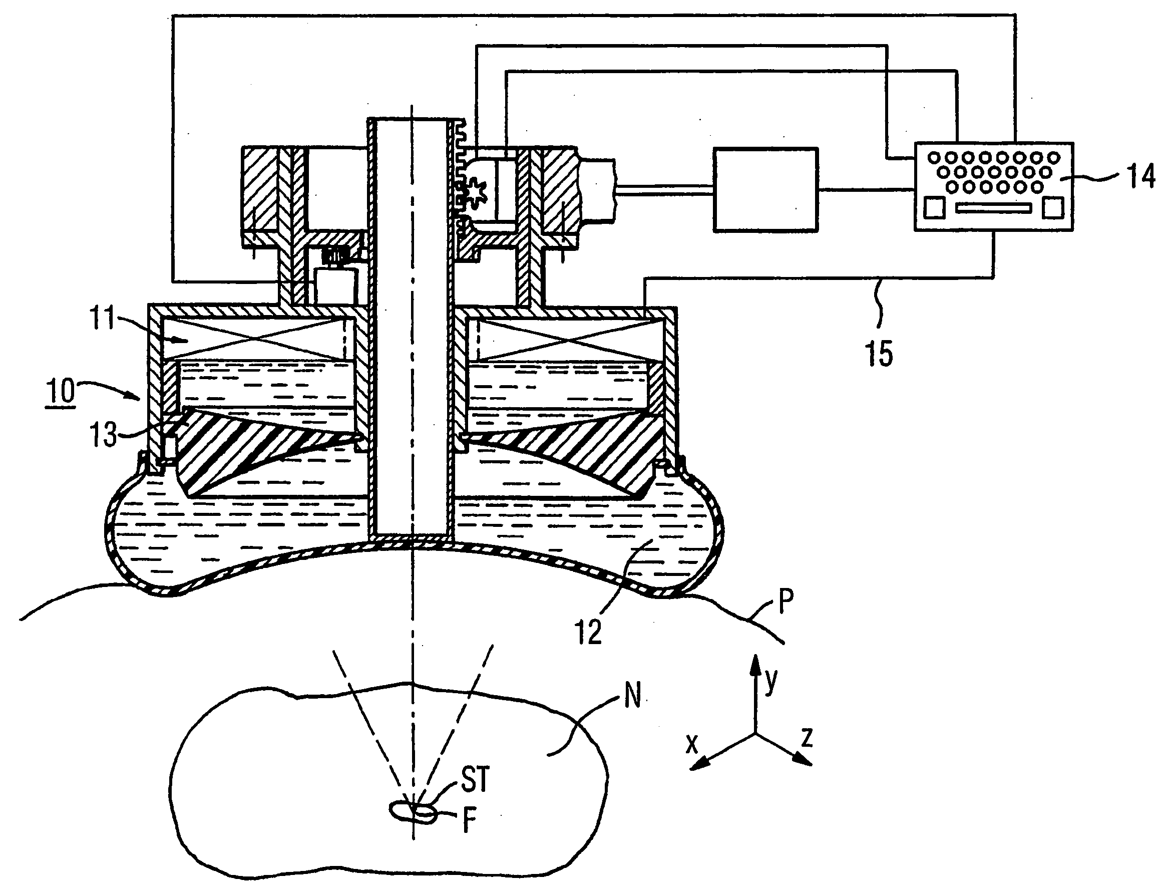 Switching circuit for an electromagnetic source for the generation of acoustic waves